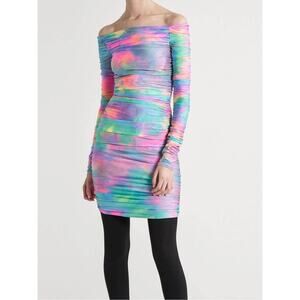 SIES MARJAN *Rare* Khloé Kardashian's Neon Multi Jolene Glitter Dress